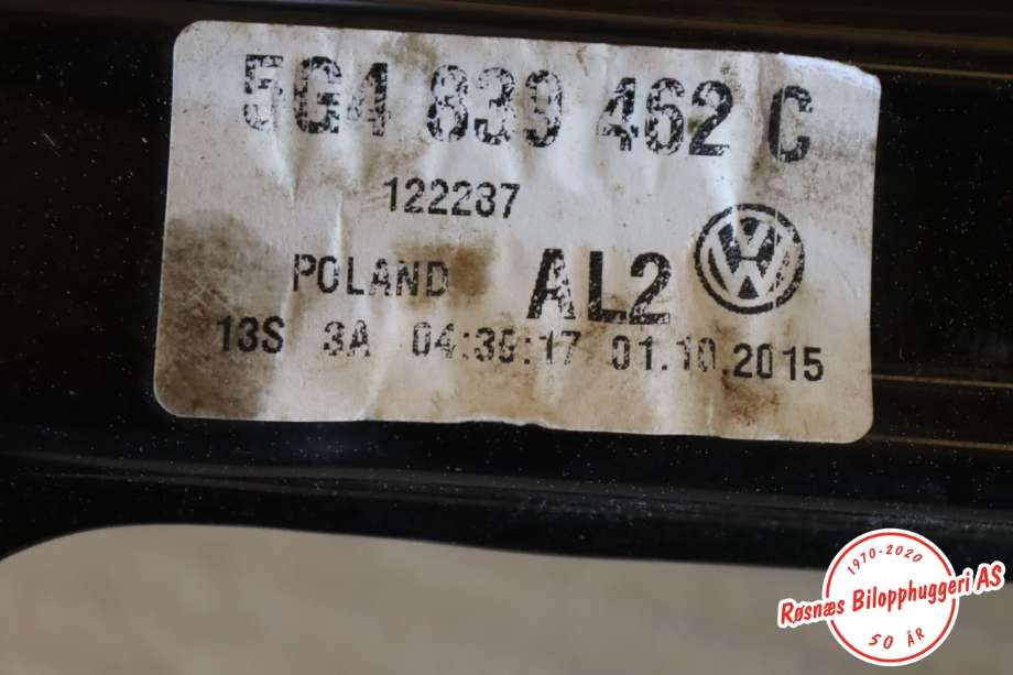 Ruteheis til VW e-Golf 2014-2017 (Fase 1)  (VOLKSWAGEN|5G4839462C|)