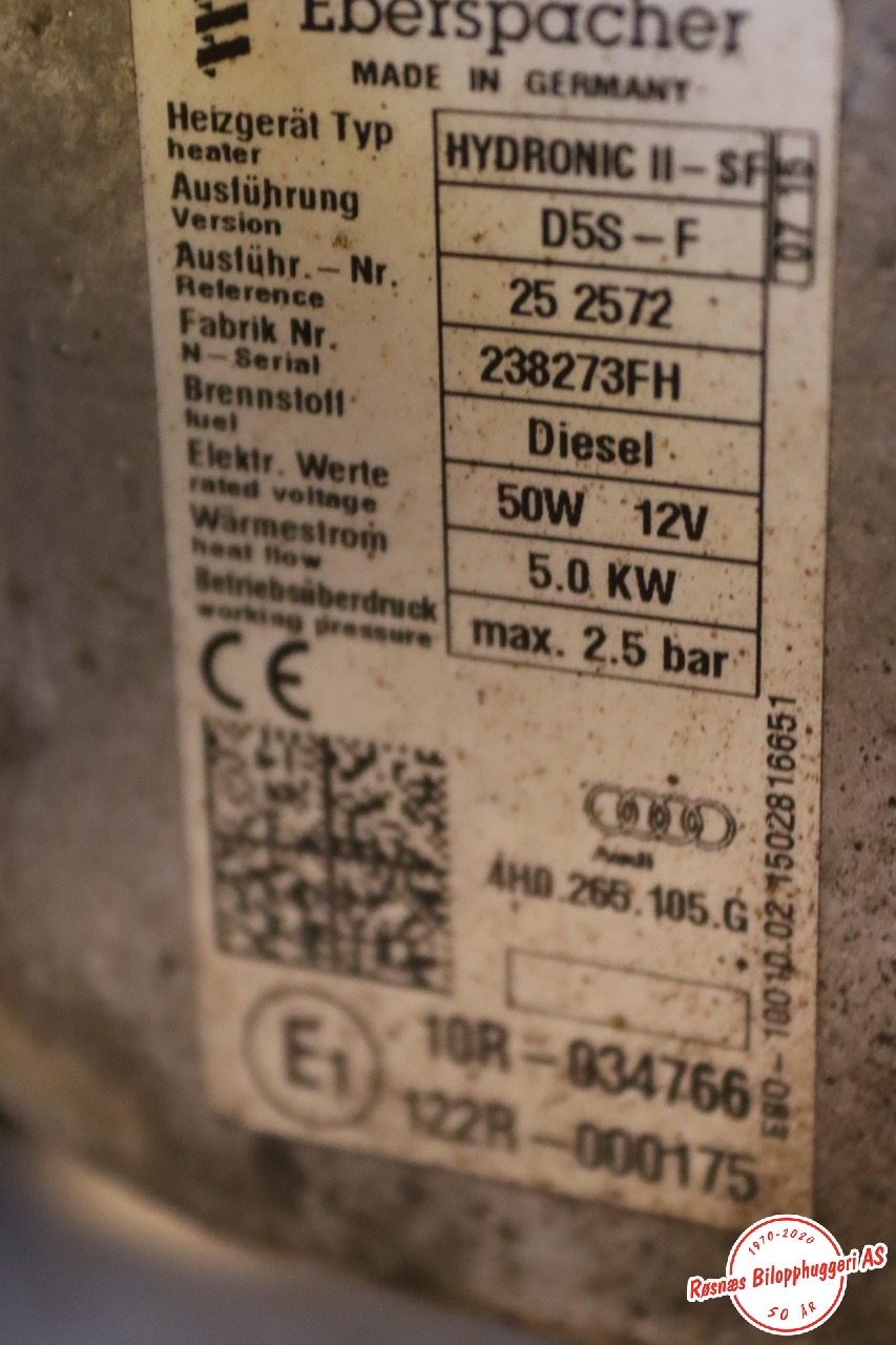 Dieselvarmer til Audi A4, Allroad 2009-2016 (Type I) (B8) (B8) (AUDI|8K0265081AF|)