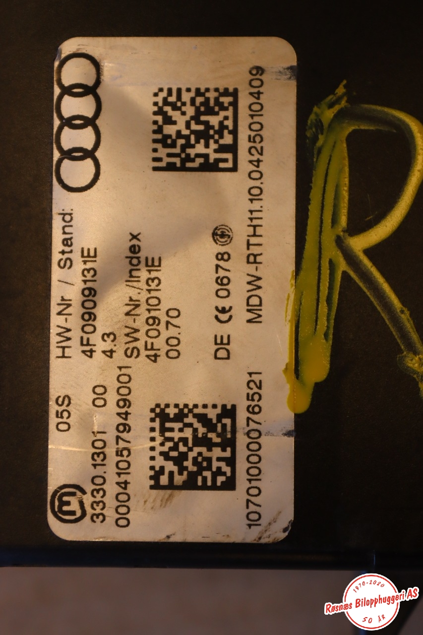 Tenningslås til Audi A6 2005-2008 (Type III, Fase 1) (C6) (C6) (AUDI|4F0910131E|)