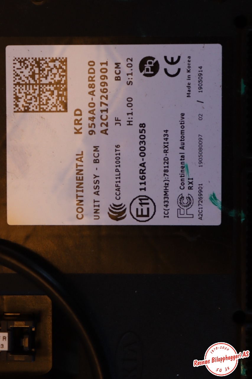 Styreenhet comfort (BCM) til Kia Optima 2017-2020  (KIA|A2C17269901||954A0A8RD0)