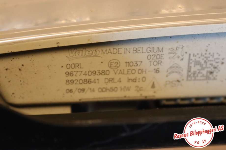 Tåkelykt høyre foran til Citroën C1 2014-->> (Type II)  (CITROEN|9677409380||89208641)