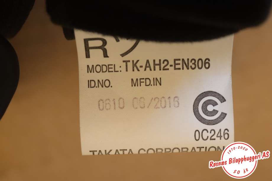 Sikkerhetsbelte foran høyre til Mitsubishi Outlander 2015-->> (Type III, Fase 2)  (MITSUBISHI|7000F322XA|)