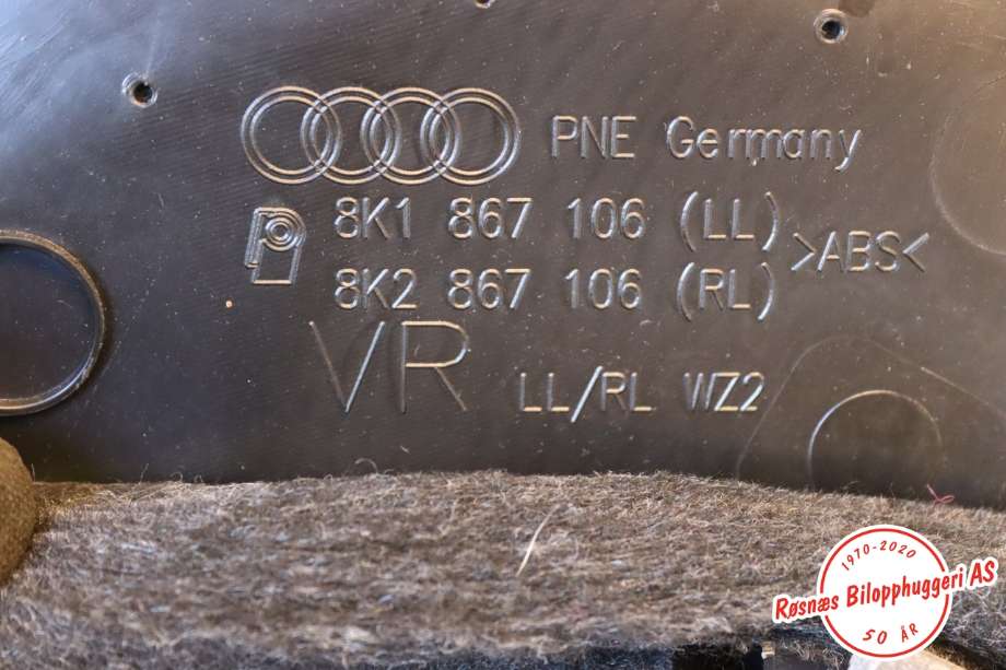 Dørtrekk venstre til Audi A4, Allroad 2009-2016 (Type I) (B8) (B8) (AUDI|8K0867106|)