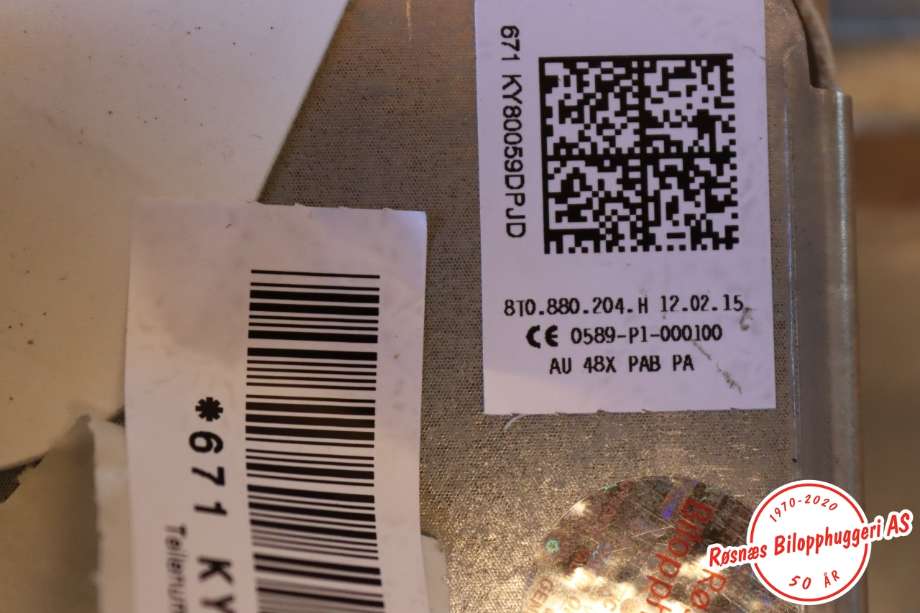 Airbag passasjer til Audi A4, Allroad 2009-2016 (Type I) (B8) (B8) (AUDI|8T0 880 204 H|)