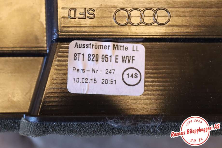 Dashbord friskluftdyse til Audi A4, Allroad 2009-2016 (Type I) (B8) (B8) (AUDI|8T1820951E|)