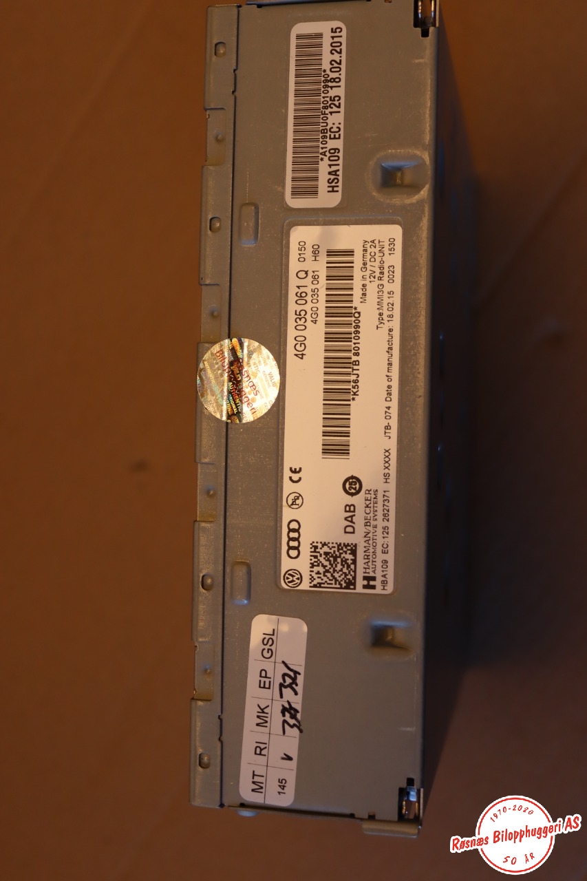 Bilstereo til Audi A4, Allroad 2009-2016 (Type I) (B8) (B8) (AUDI|4G0 035 061 Q|)