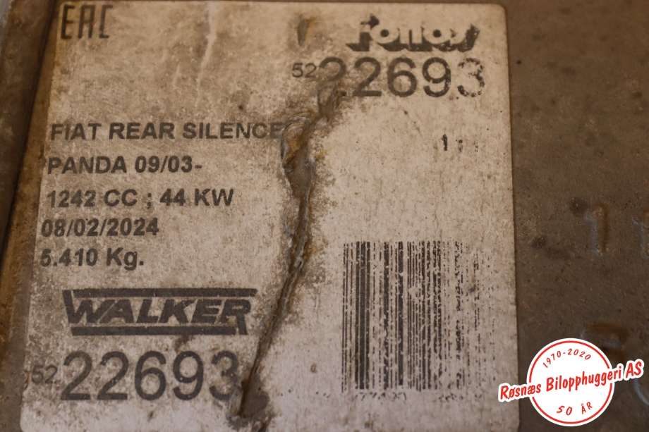 Eksos bakre til Fiat 500 2008-2020 (FIAT|WALKER 22693||51873784)