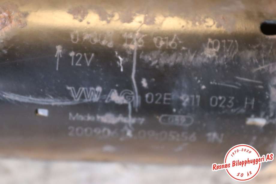 Starter diesel til VW Touran 2007-2010 (Type I, Fase 2)  (VOLKSWAGEN|02E911023H|0001123016|02E911023HX)