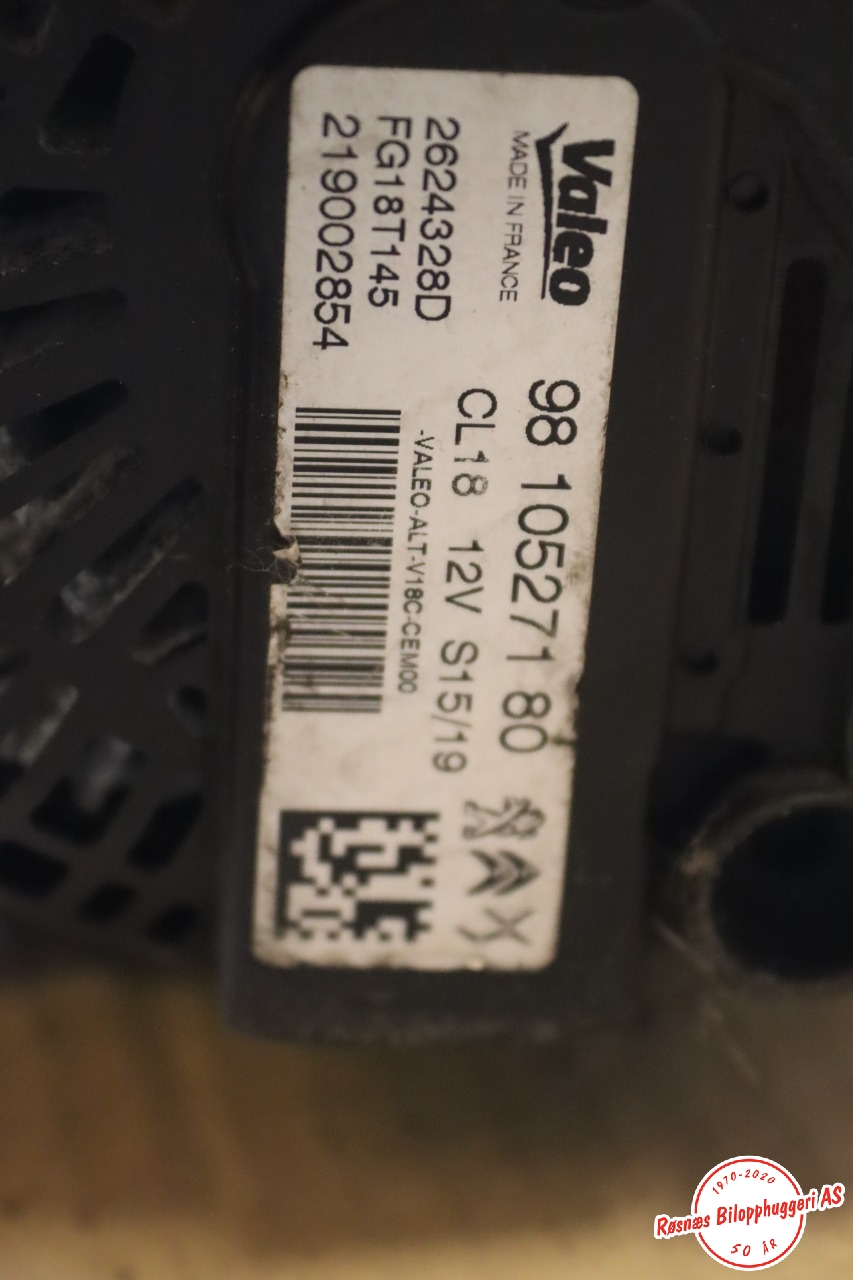 Dynamo til Peugeot Partner 2015-2019 (Type II, Fase 2)  (PEUGEOT|98 105 271 80|96 756 606 80|16 276 509 80)