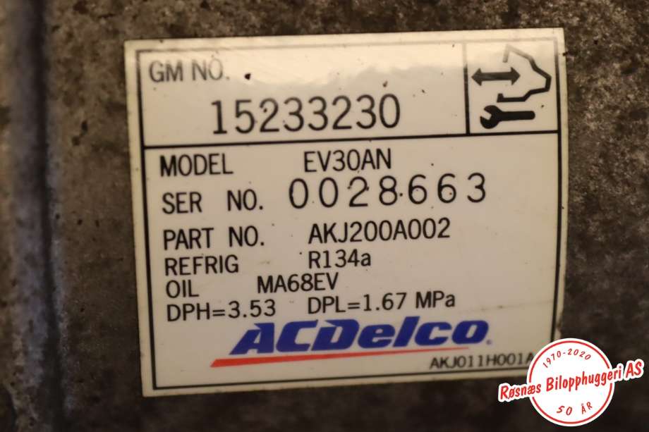 Aircondition kompressor til Chevrolet Tahoe 2006-->> (Type III)  (CHEVROLET|EV30AN|8919438158|15233230)
