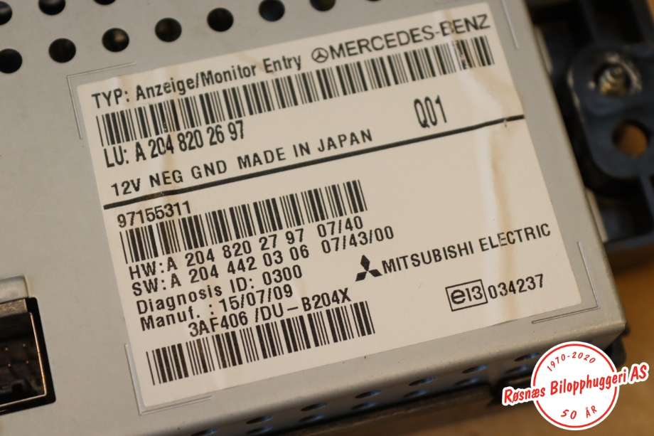 Instrument kjørecomputer til Mercedes GLK 2008-2015 (X204) (X204) (MERCEDES||A2048202697)