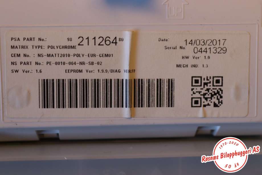 Instrumentpanel til Peugeot 2008 2013-2019 (Type I)  (PEUGEOT|9822915780||98 138 729 80)