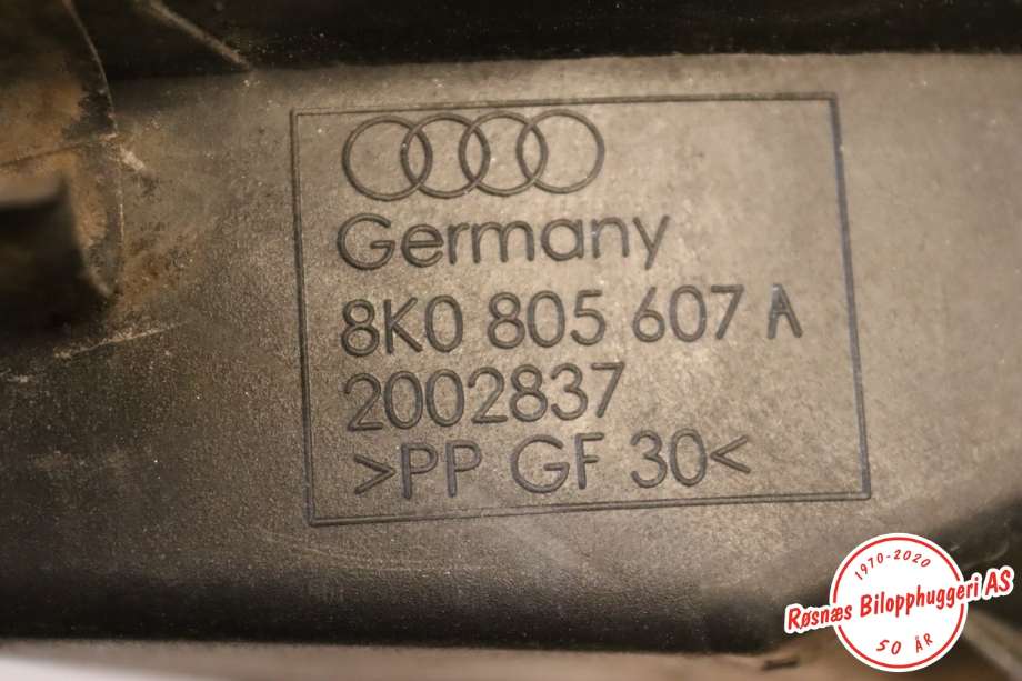 Frontlyktering venstre til Audi A4 2007-2014 (Type IV) (B8) (B8) (AUDI|8K0805607A|)