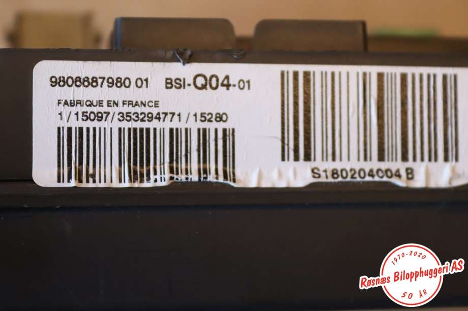 Sikringsboks til Peugeot 508 2014-2018 (Type I, Fase 2)  (16 633 679 80|)