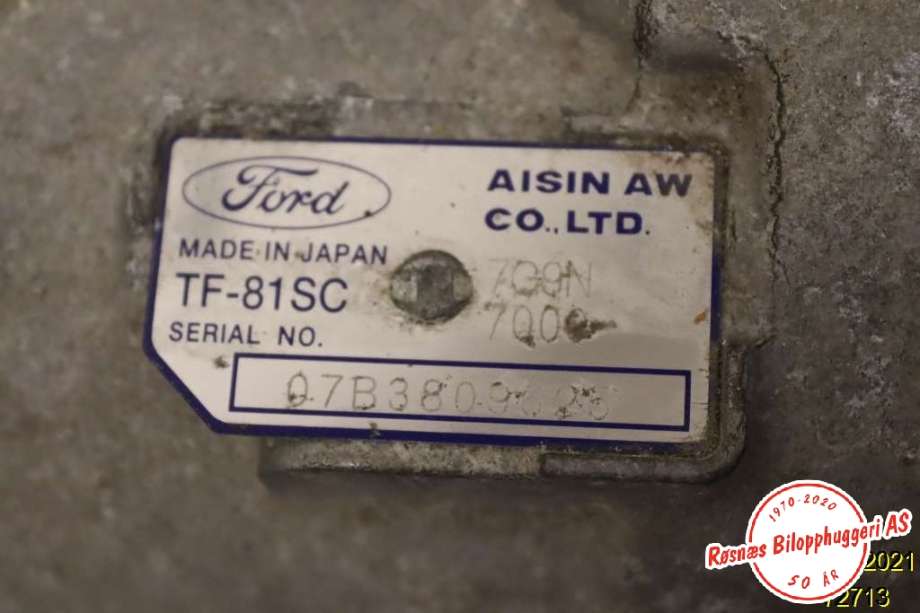 Girkasse automat til Land Rover Freelander 2007-2014 (Type II)  (TRANSPORTSKADET|07B3809625|7G9N 7000 XA|)