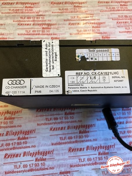 Bilstereo CD-veksler til Audi A6 2005-2008 (Type III, Fase 1) (C6) (C6) (4B0035111A|)
