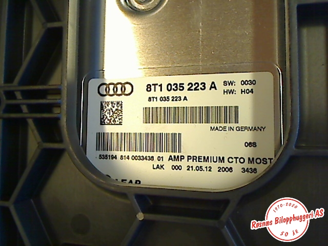 Bilstereo forsterker til Audi A4 2007-2014 (Type IV) (B8) (B8) (AUDI|8T1035223A|)