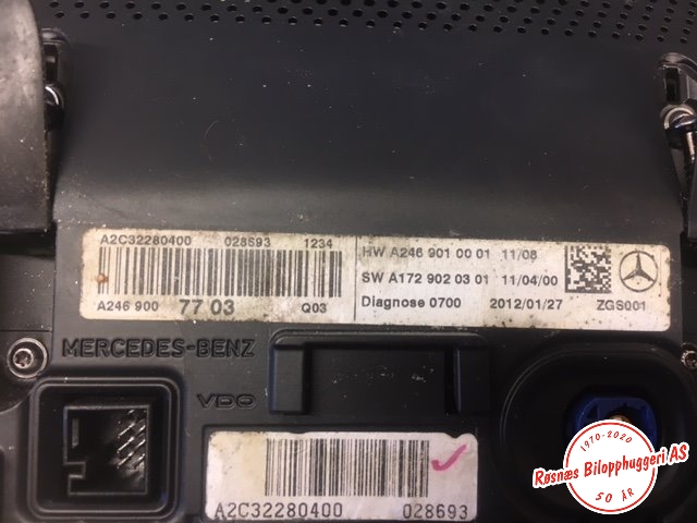 Instrument kjørecomputer til Mercedes B-Klasse 2011-2018 (W246) (W246) (MERCEDES|A2469010001|A1729020301|A2C32280400)