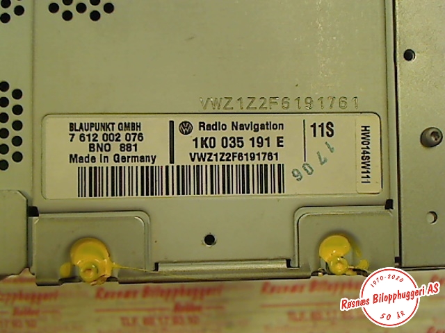 Bilstereo til VW Touran 2003-2006 (Type I, Fase 1)  (1K0035191E|7612002076|)