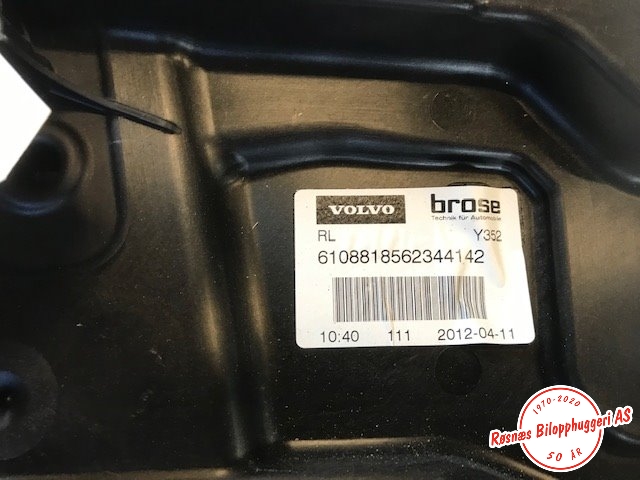 Ruteheis venstre bak til Volvo V60 2010-2013 (Type I, Fase 1)  (VOLVO|31440786|)