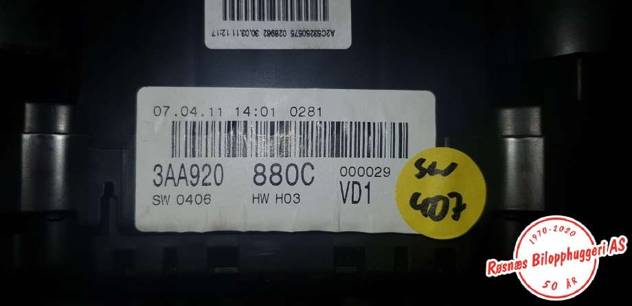 Speedometer til VW Passat 2011-2015 (B7) (B7) (|3AA920880C)