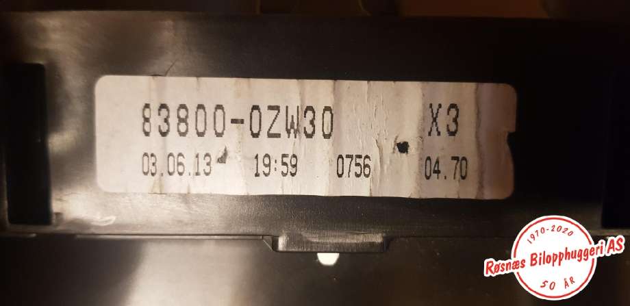 Speedometer til Toyota Auris 2013-2015 (Type II, Fase 1)  (TOYOTA|83800-0ZW30|)