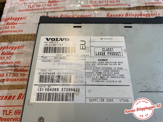Bilstereo navigasjon til Volvo XC90 2007-2014 (Type I, Fase 2)  (VOLVO XC90|31310241|)