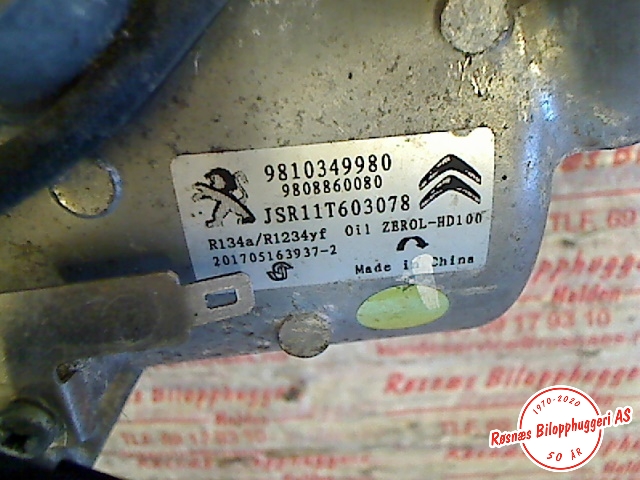 Aircondition kompressor til Citroën C3 2016-->> (Type III) (CITROEN|JSR11T603078|)