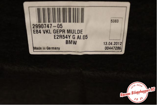 Bagasjerom teppe/gulvplate til BMW X1 2009-2015 (E84) (E84) (BMW|2990747-05|)
