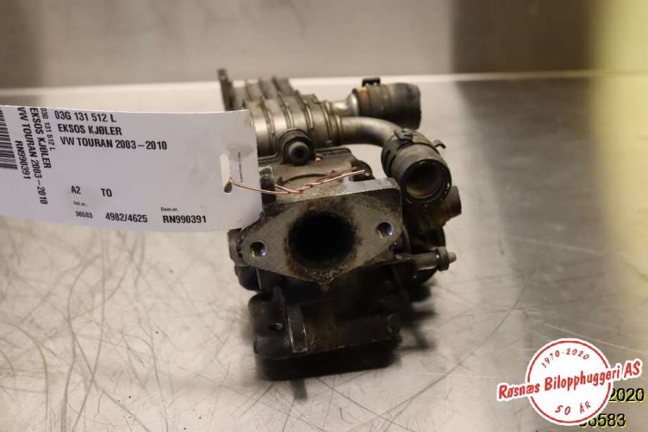 EGR-kjøler til VW Touran 2003-2006 (Type I, Fase 1)  (VOLKSWAGEN|03G 131 512 L|)