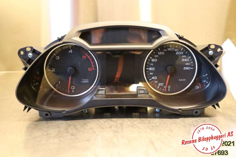 Speedometer til Audi A4, 2007-2014 (Type IV) (B8) (B8) (AUDI|8K0 920 930 J)