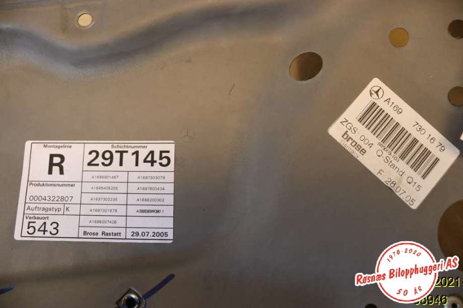 Ruteheis til Mercedes B-Klasse 2005-2008 (Fase 1) (W245) (W245) (MERCEDES|A1698901467|)