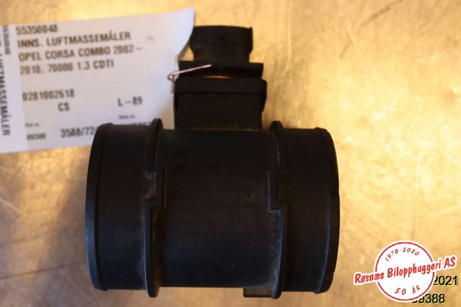Luftmengde/luftmassemåler til Opel Combo C 2002-2011  (OPEL|55350048|0281002618|)