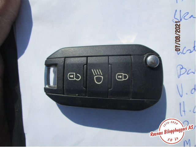 Nøkkel til Peugeot 208, 2012-2019 (Type I)  (PEUGEOT|)