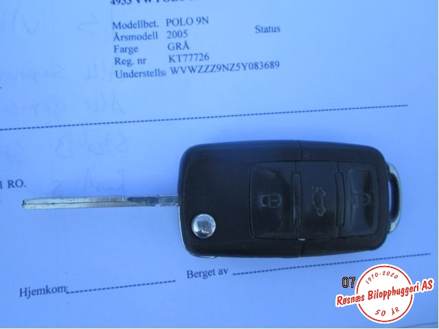 Nøkkel til VW Polo 2002-2005 (Type IV, Fase 1)  (VOLKSWAGEN|)
