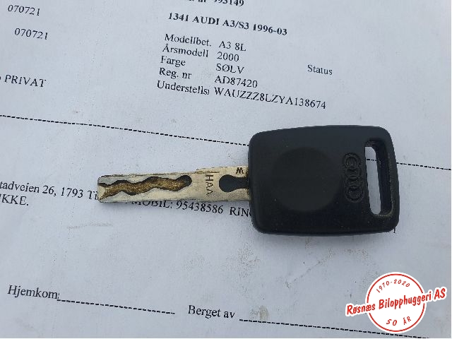 Nøkkel til Audi A3 1996-2003 (Type I) (AUDI|)
