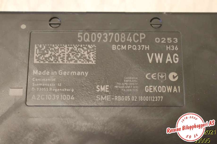 Styreenhet comfort (BCM) til VW e-Golf 2017-2020 (Fase 2)  (VOLKSWAGEN|5Q0937084CP|)