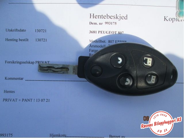 Nøkkel til Peugeot 807 2003-2009  (PEUGEOT|)