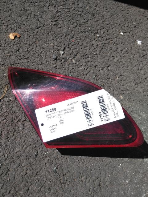 Baklykt venstre indre til Opel Astra J, 2010-2015  