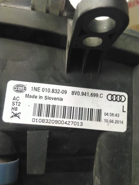 Tåkelykt venstre foran til Audi A3 2012-2016 (Type III, Fase 1)