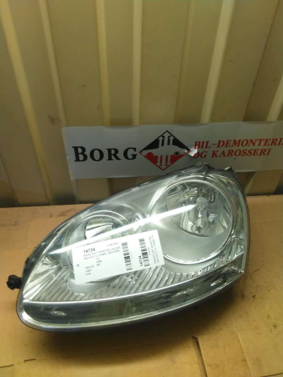 Frontlykt venstre halogen til VW Golf V, Combi, 2003-2008  (1K6 941 029 P)