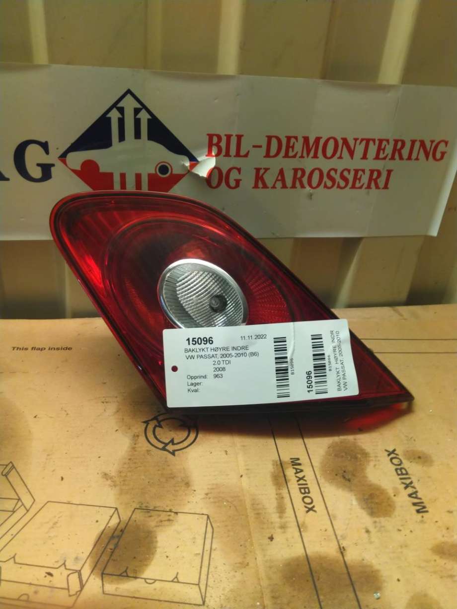 Baklykt høyre indre til VW Passat, 2005-2010 (B6) (B6) (3C8 945 094 F)