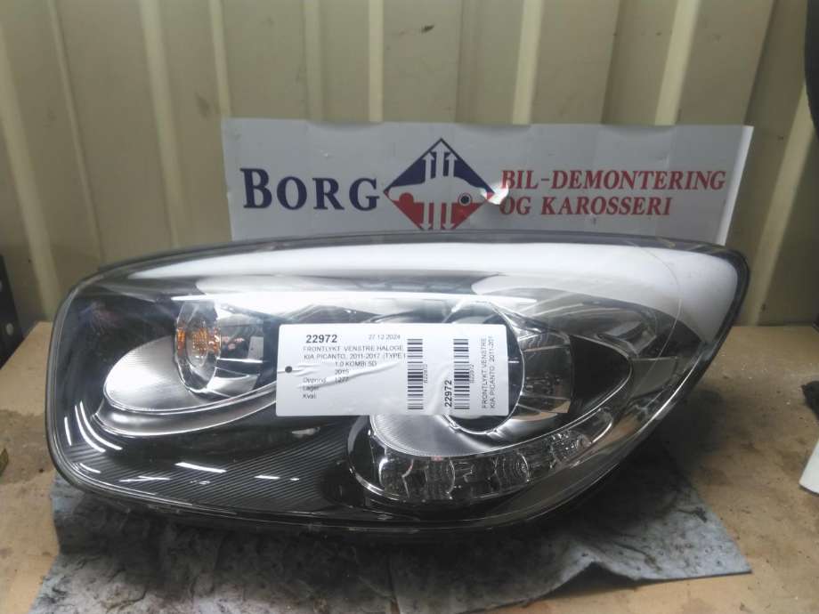 Frontlykt venstre halogen til Kia Picanto, 2011-2017 (Type II)  (92101 1Y311)