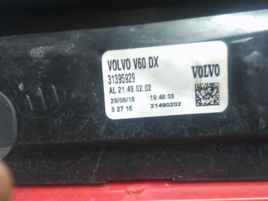 Baklykt høyre til Volvo V60/V60 CC 2013-2018 (Type I, Fase 2)  (31395929|)