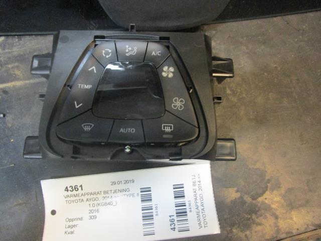 Varmeapparat betjening til Toyota Aygo, 2014-->> (Type II)  