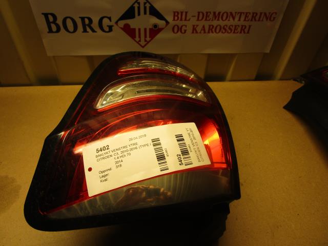 Baklykt venstre ytre til Citroën C3 2010-2016 (Type II)
