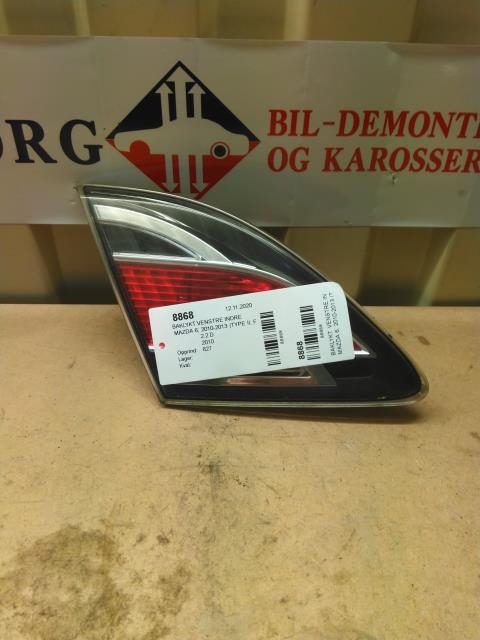 Baklykt venstre indre til Mazda 6 2010-2013 (Type II, Fase 2) (GDK2-51-3G0A|)