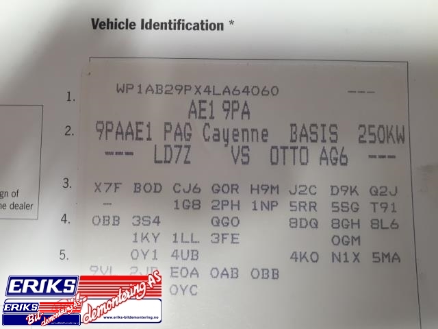 Porsche Cayenne 2002-2006 (Fase 1) (9PA) (9PA), Motorkode: M02.2Y BFD, Girkassekode: