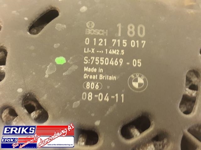 Dynamo til BMW 1-Serie 2004-2011 (E81/E82/E87/E88) (E81/E82/E87/E88) (BOSCH|0 121 715 017|7550469-05|12 31 7 550 469)