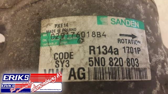 Aircondition kompressor til Audi A3 2003-2008 (Type II, Fase 1)  (SANDEN|5N0 820 803|)
